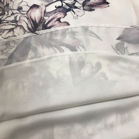 Jella C high-neck keyhole opening cream floral dress size L - Picture 4 of 8